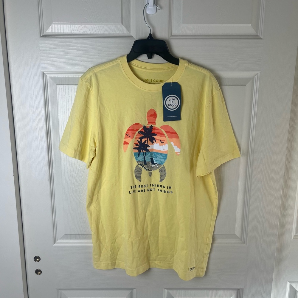 Life is Good Men's Yellow Graphic T-Shirt